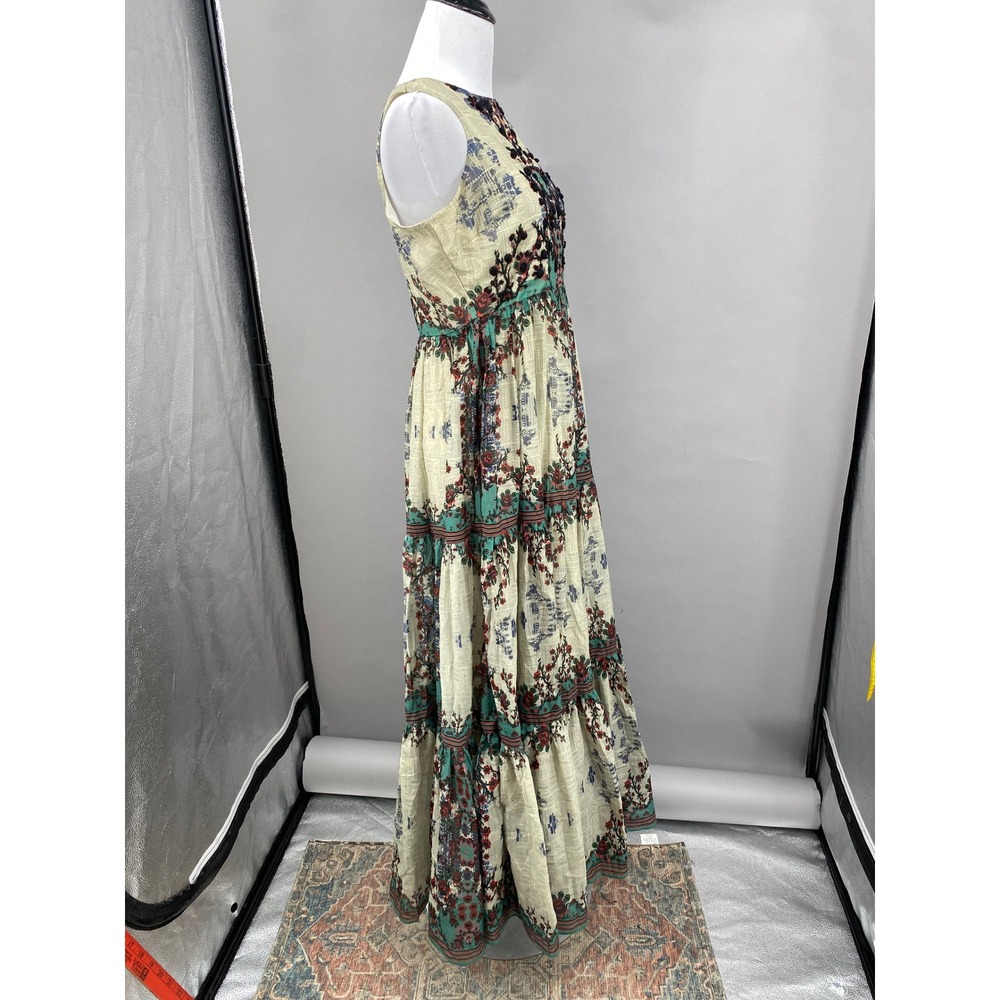 Bhanuni by Jyoti Maxi Dress Womens Small Anthropologie Embellished Boho Floral - Picture 6 of 17